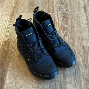 Dr. Martens Black Ankle Boots with Yellow Accents